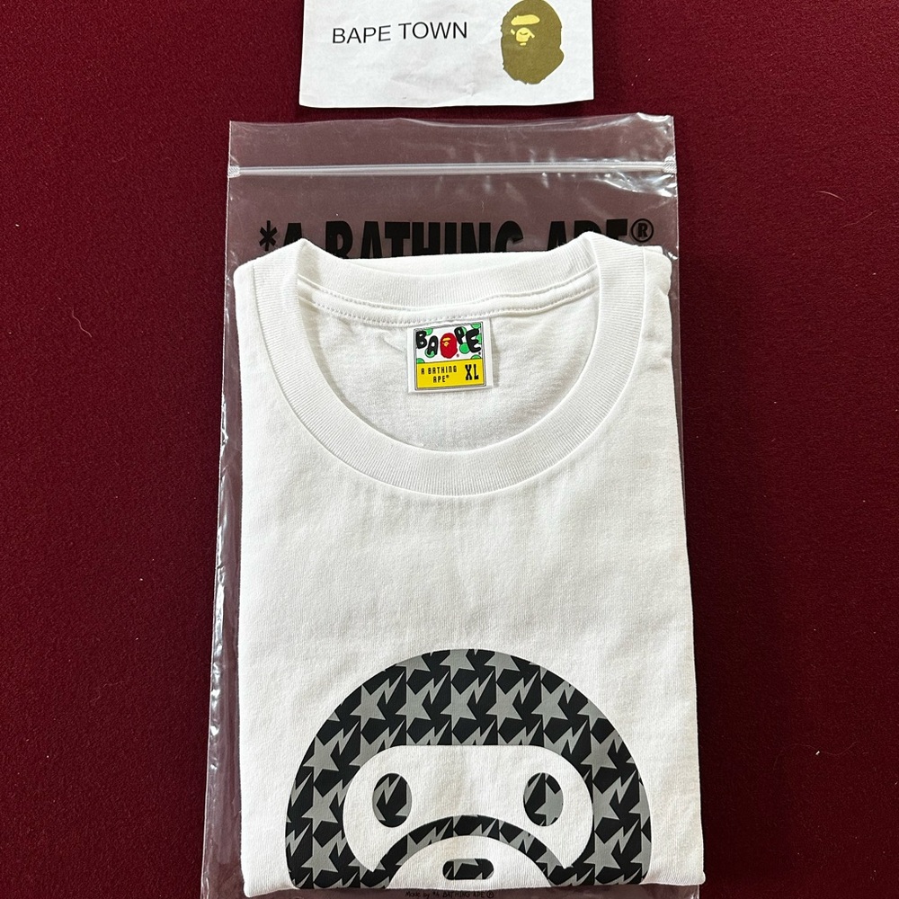 COPY - Bape Houndstooth Baby Milo Tee (WHITE/BLACK) XL